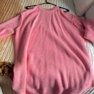 Thick pink sweater dress